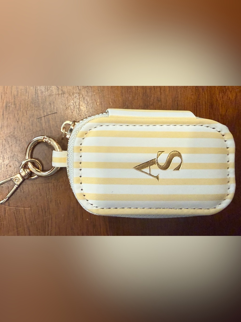 Striped Yellow & White Mini Key jewelry Pouch from Altar’d State